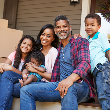 Family of Five Sitting on Porch