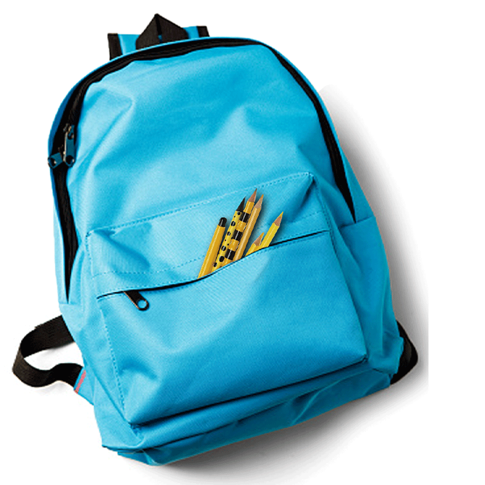 Blue Backpack with Pencils