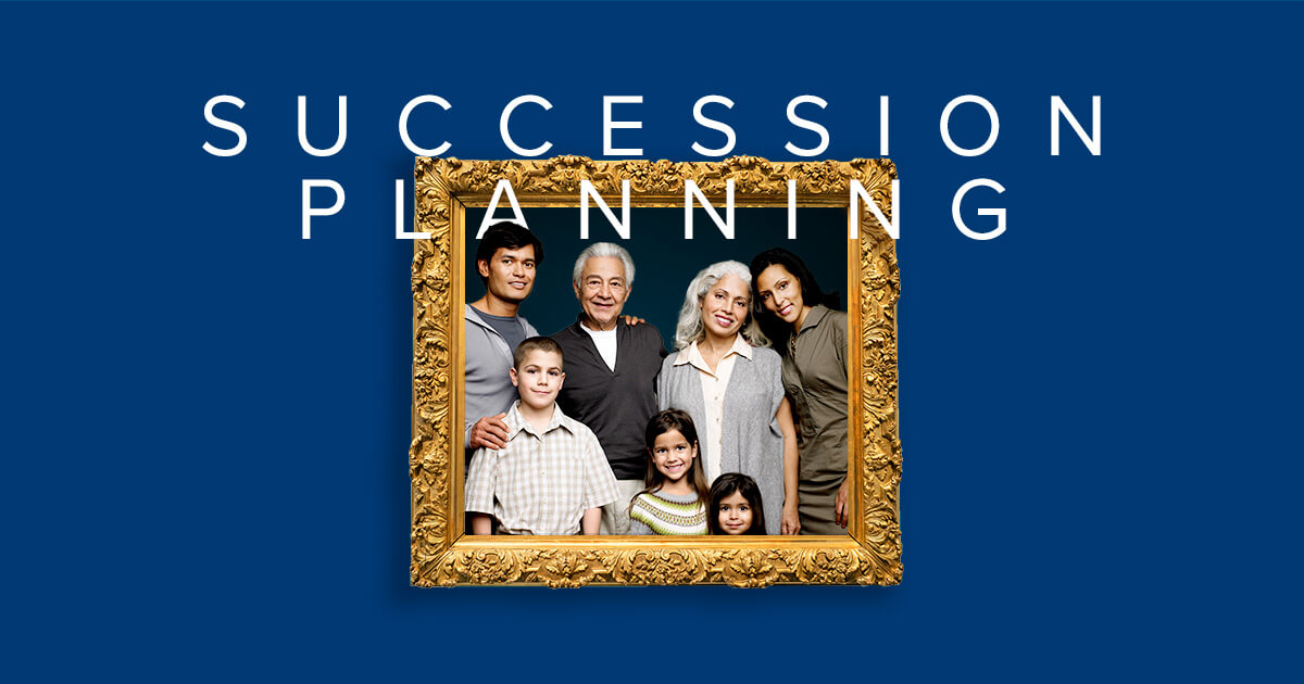 Multigenerational family portrait with gold frame