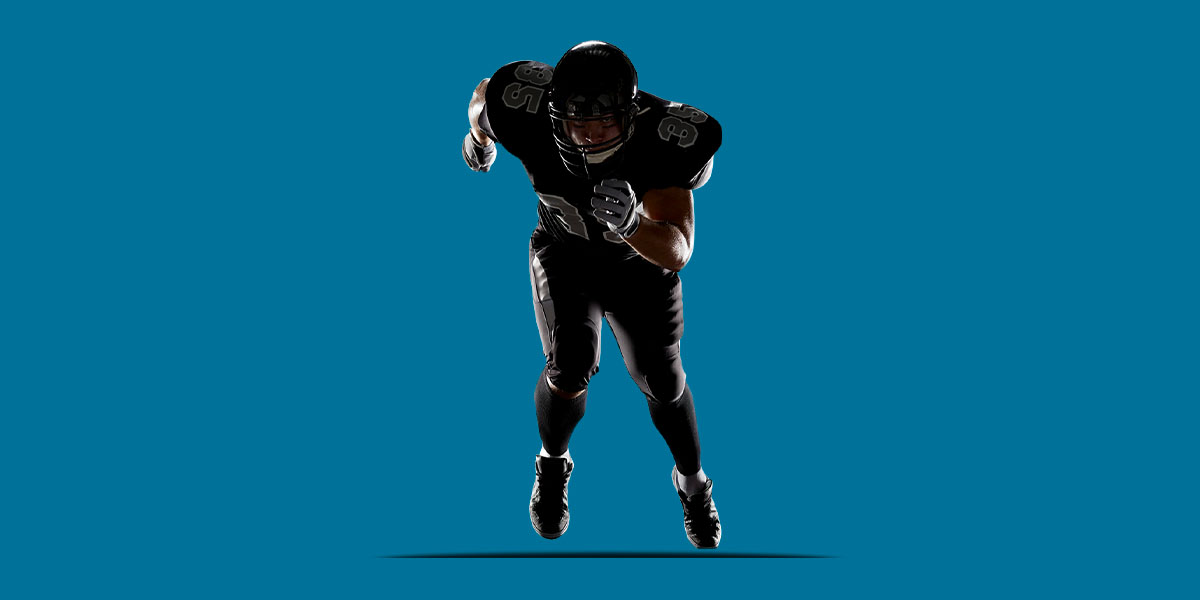 Football player running 