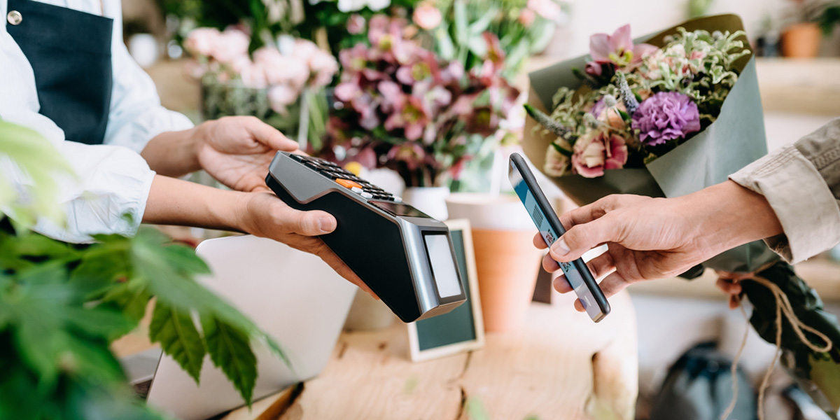 Contactless Payment at a Flower Shop