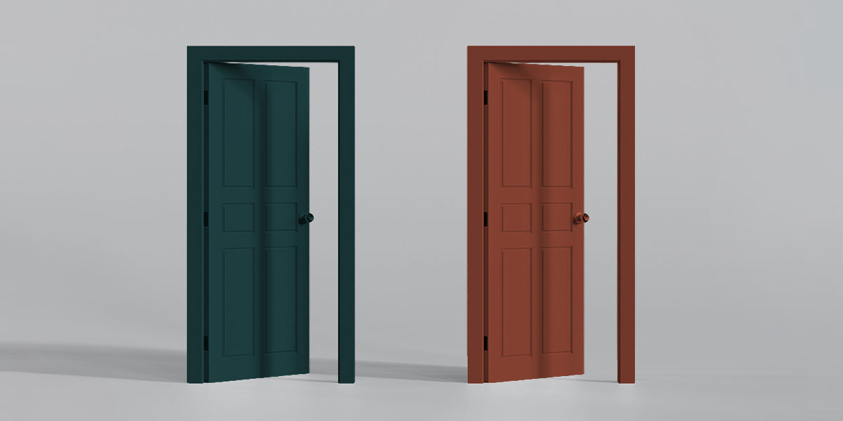 Two open doors 