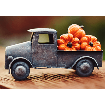 Truck at Thanksgiving with Pumpkins