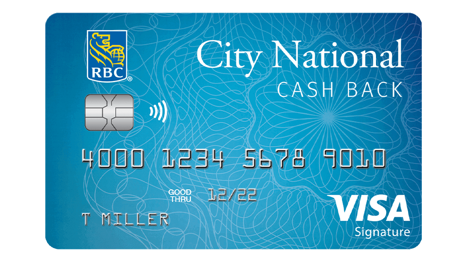 Front of the City National Cash Back Visa Signature® Card