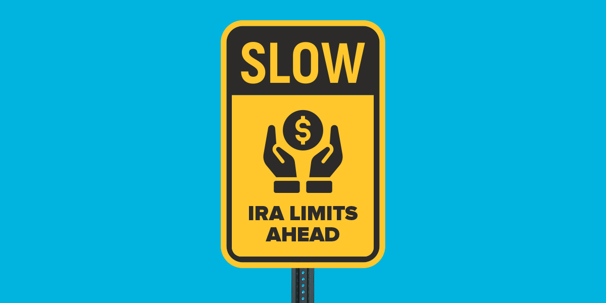Street sign reading "SLOW: IRA Limits Ahead" 