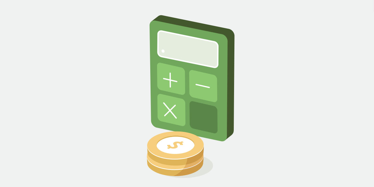 Animated calculator with coins