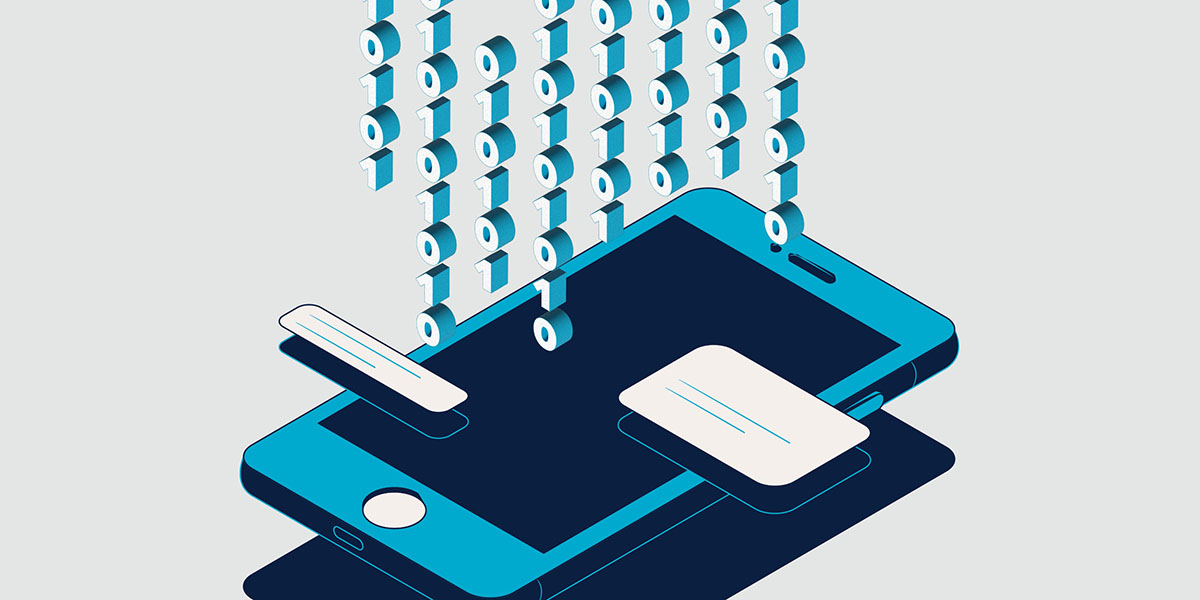 Digital code and text messages overwhelming smart phone