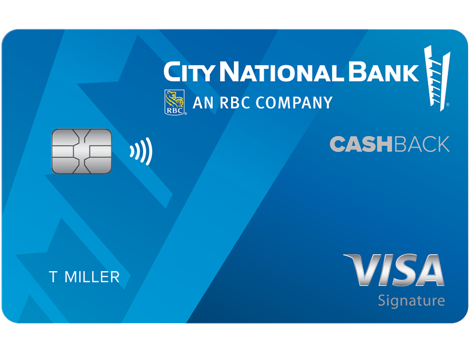 Front of the City National Cash Back Credit Card